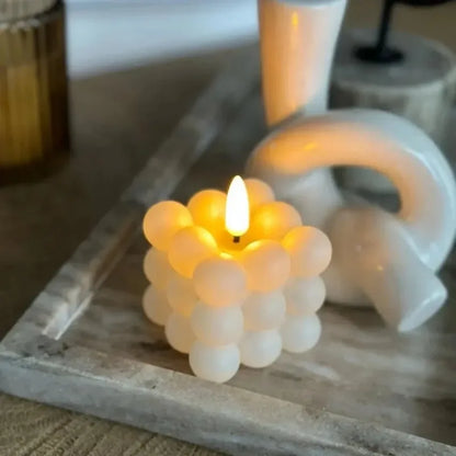 Royaleva Flameless LED Candles - Safe, Flickering Battery-Powered Holiday Decor - Cube