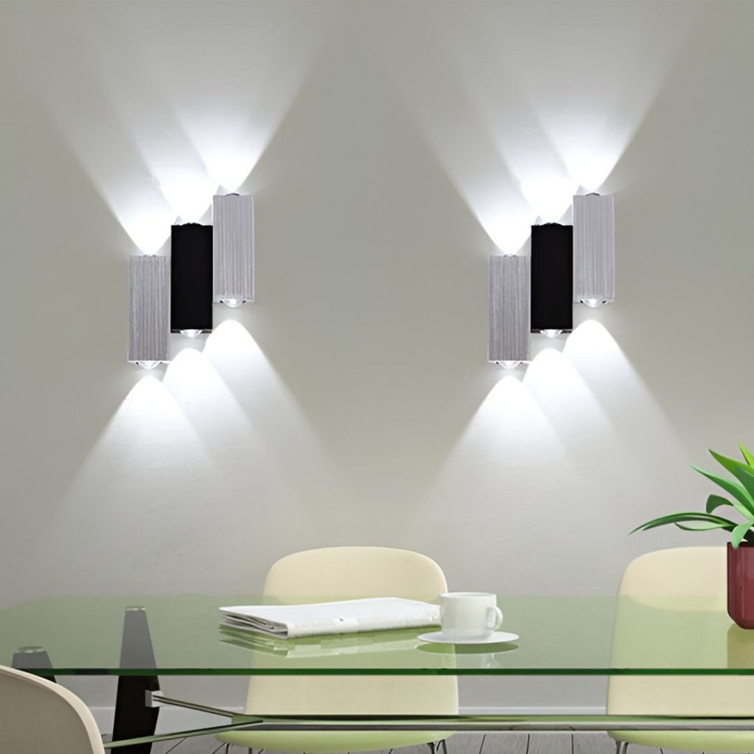 RoyaleGlow Modern Dual-Sided LED Wall Light - Stylish Up & Down Lighting Fixture - White