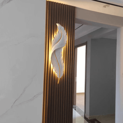 FeatherGlow Elegant Feather Wall Light - 90 CM