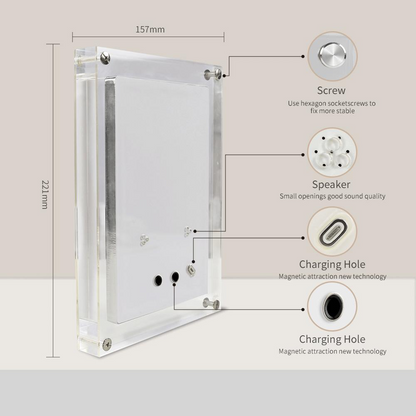 Royaleva Motion Video Frame – Acrylic Digital Display, Customizable & Rechargeable