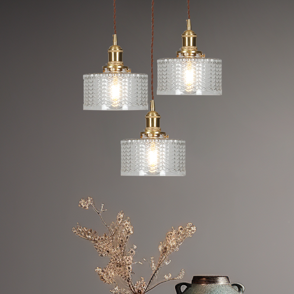 RoyaleGlow Stunning Cylinder Glass Pendant Light – Elegant Modern Illumination