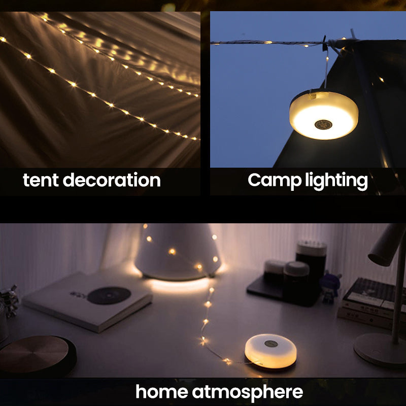 Outdoor Waterproof String Lights - Portable, Stowable, USB & Solar Rechargeable - USB-C Charge / 8 m / 315 in