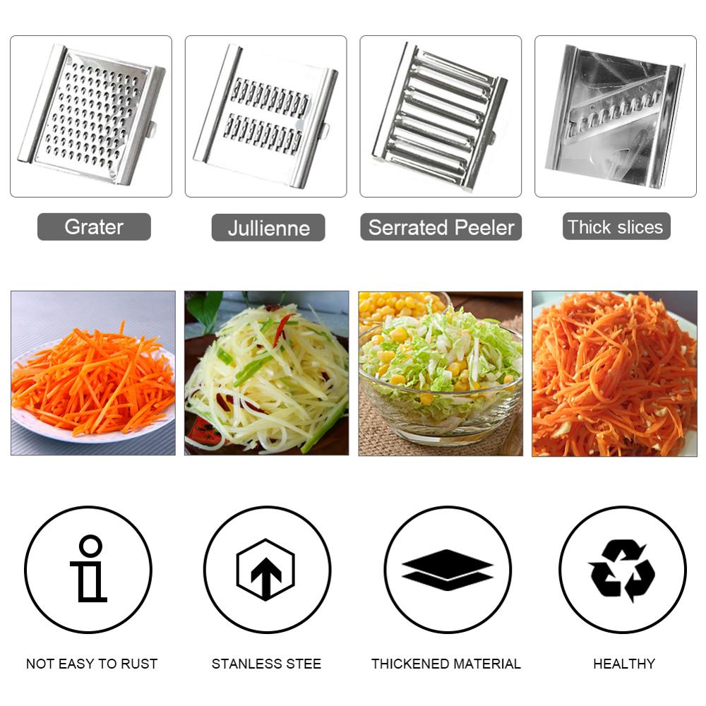 Royallure 4-in-1 Multifunctional Vegetable Slicer and Grater with Interchangeable Blades