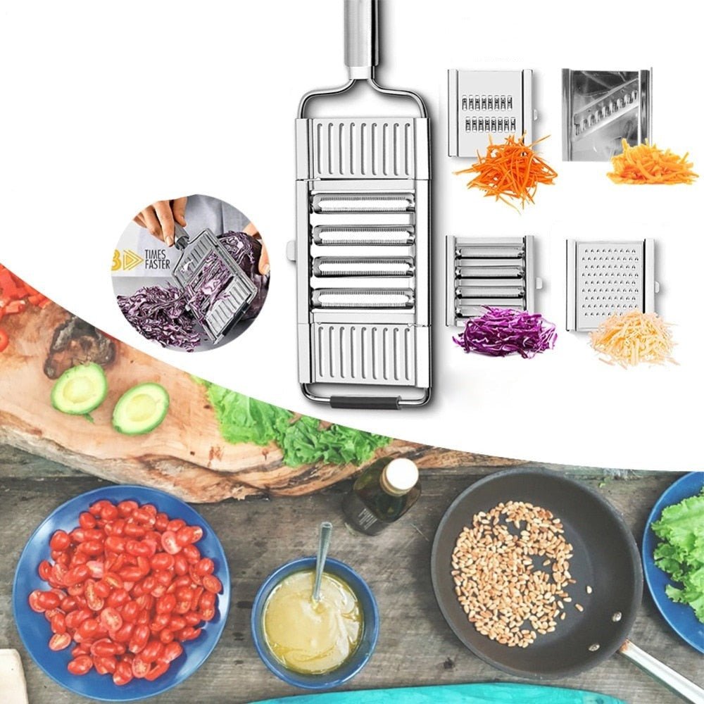 Royallure 4-in-1 Multifunctional Vegetable Slicer and Grater with Interchangeable Blades