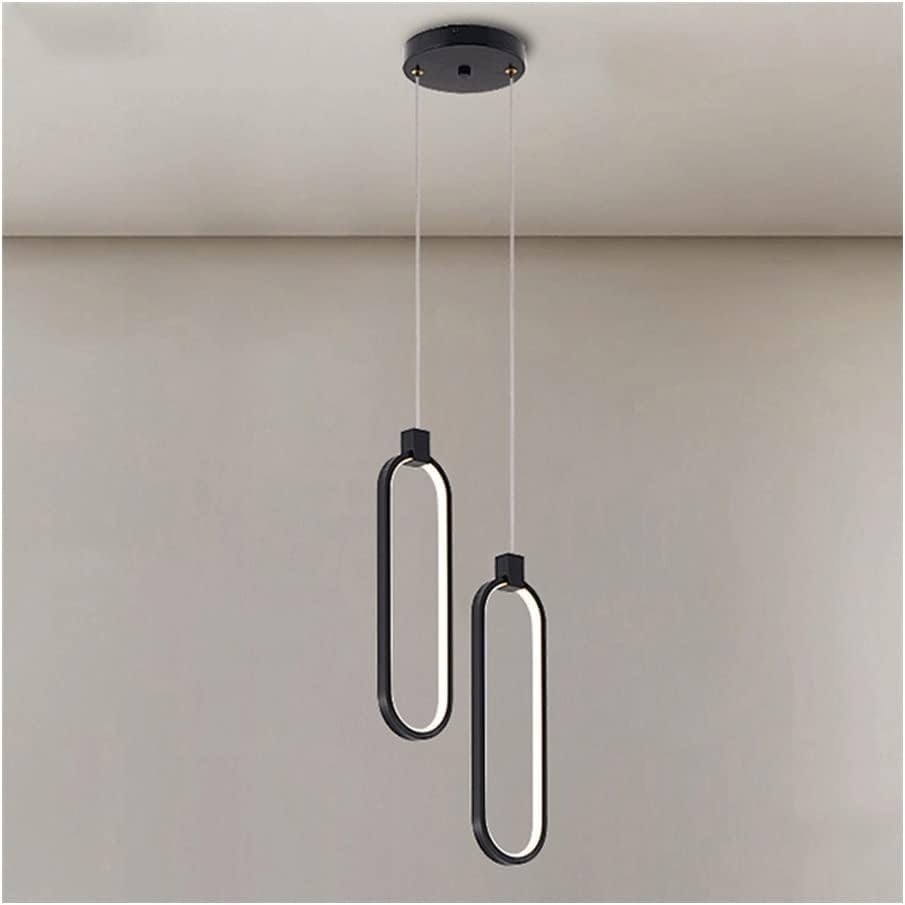 Royelux Minimalist LED Pendant Chandelier – Modern Elegance for Living Spaces - B-Black-2heads / Warm White (no RC )