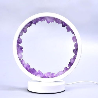 RoyaleGlow LED Crystal Amethyst Lamp for Healing and Home Décor - Raw amethyst warm