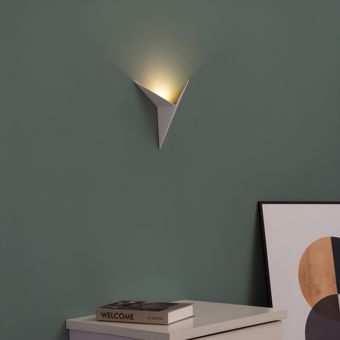 Royaleva Trigon Wall Light - Modern LED Triangular Wall Lamp, Black/White/Gold, Warm/Cool White