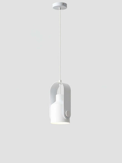 Nordic Hanging LED Light – Minimalist Macaron Iron Pendant Lamp - White / Without bulb