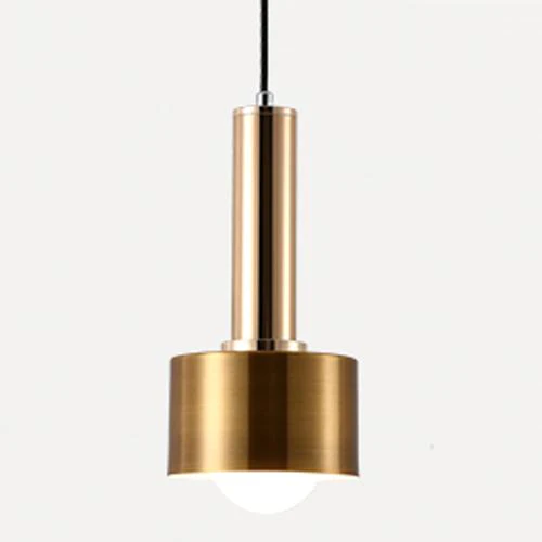 RoyaleGlow Chic Iron Pendant Lights in Trendy Macaron Colors - Cylinder / Gold