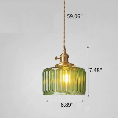 RoyaleGlow Stunning Cylinder Glass Pendant Light – Elegant Modern Illumination