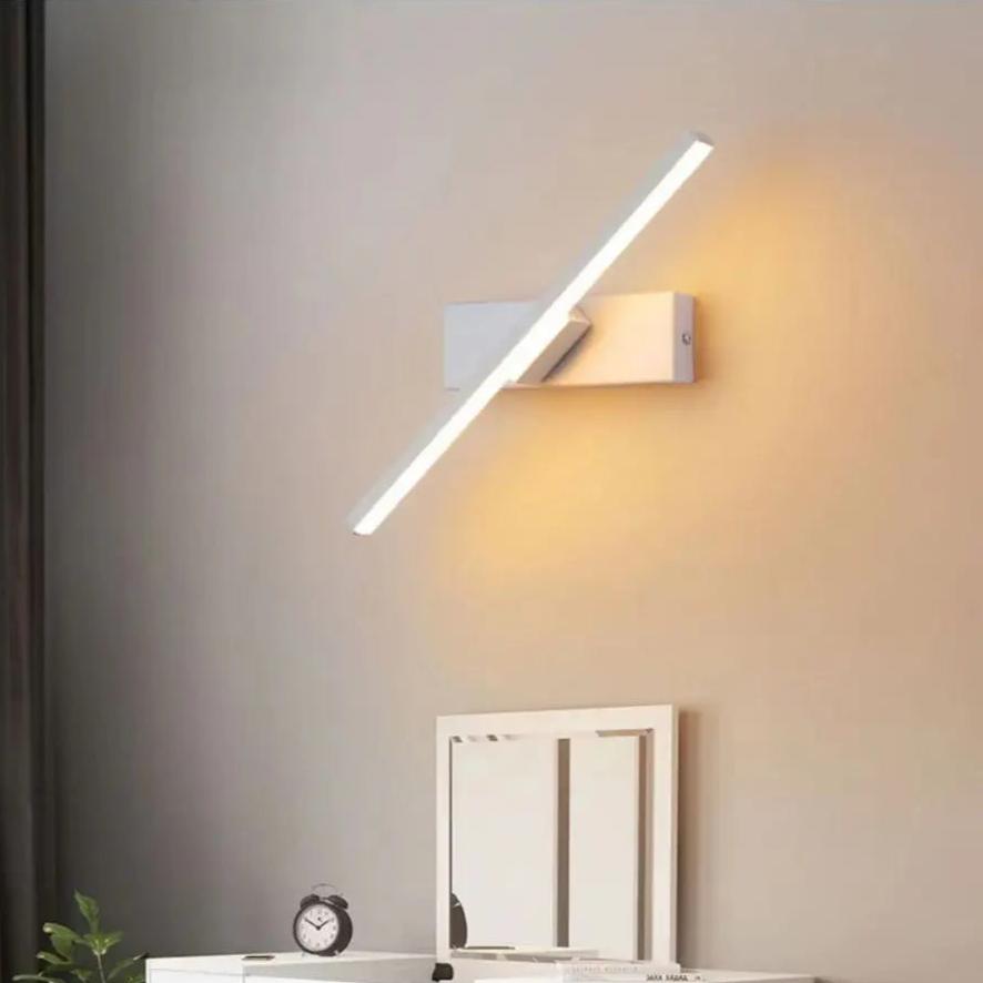 LED Wall Lamp Nordic Modern Minimalist Bedroom Bedside Lamp Creative Staircase Lamp Living Room Rotating Wall Lamp