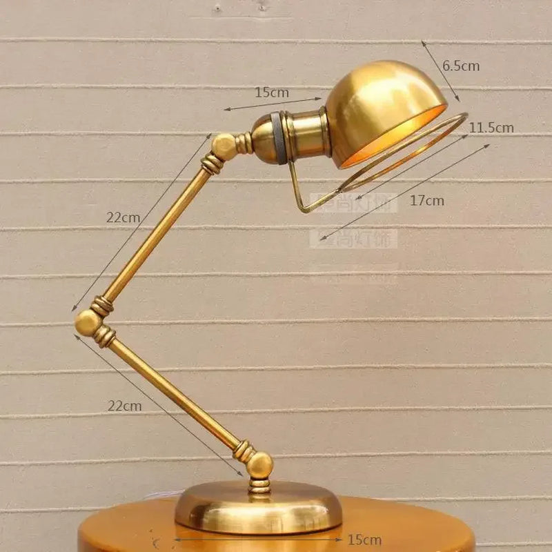 American Fashion Decorative LED Retro Bronze Rocker Table Lamp Hotel Bedroom Bedside Lamp Study FG357