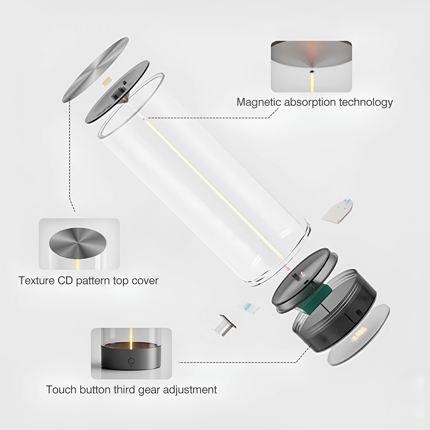 BeamLite Rechargeable Cordless LED Table Lamp – Modern Minimalist Design with Adjustable Brightness