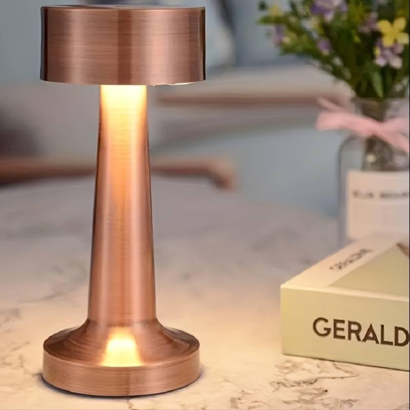 MetalLux Cordless LED Table Lamp – Dimmable Touch-Control Light for Home & Office