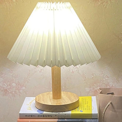 Royaleva Nordic Pleated Table Lamp - Elegant Foldable Bedside Light - White / Warm Light