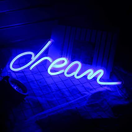 RoyaleGlow LED Neon Sign - "Good Vibes" Bright Pink LED Wall Light - DREAM - 45.5*15cm