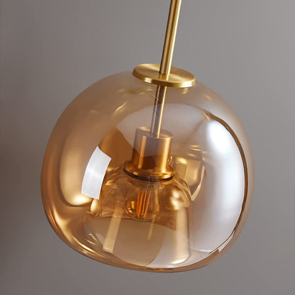 Royallure Copper Glass Semi Flush Mount Ceiling Light - Vintage Charm & Modern Elegance