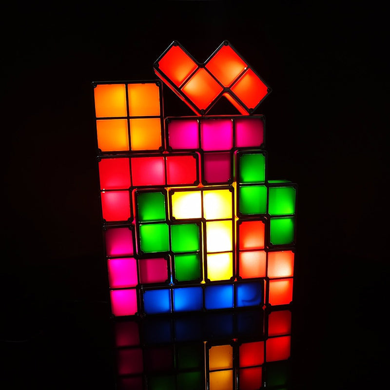 RoyaleGlow Tetra Blocks LED Light - Customizable Colorful Stacking Lamp (7 Pieces)