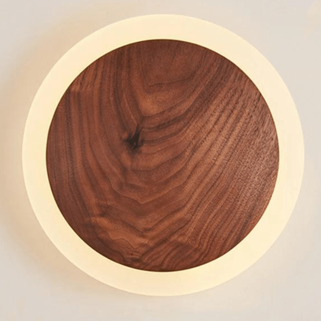 Nordic Walnut LED Wall Light - Modern Wood Accent Lighting - 20cm