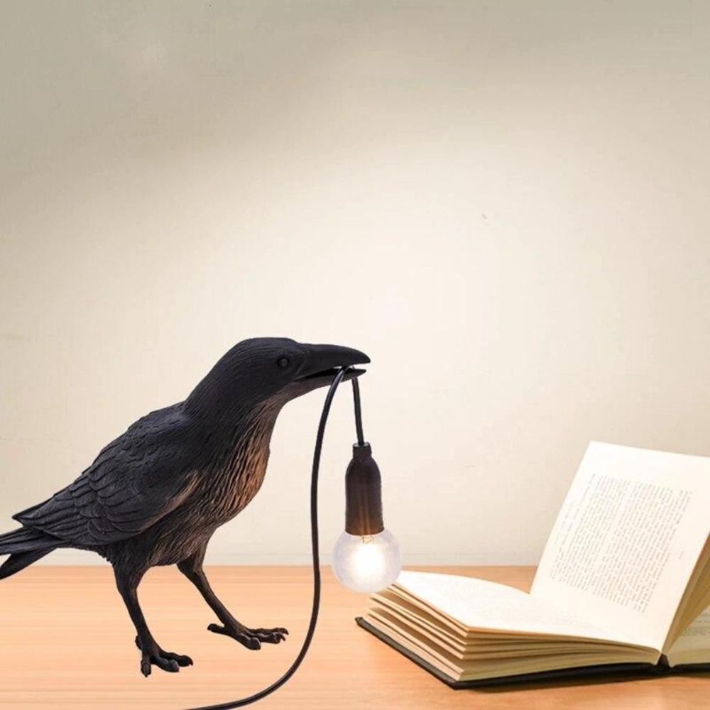 RoyaleGlow Nordic Crow Bird Lamp - Unique Wall Light