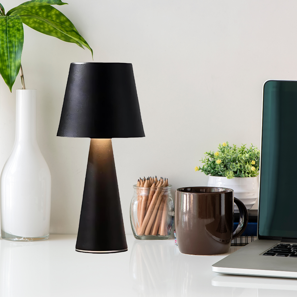 Royelux Dimmable Wireless Table Lamp - Rechargeable LED with Sleek Metallic Finish