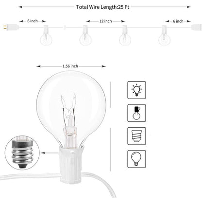 Royaleva Outdoor Dimmable String Lights - 20 ft LED Ambiance Lighting