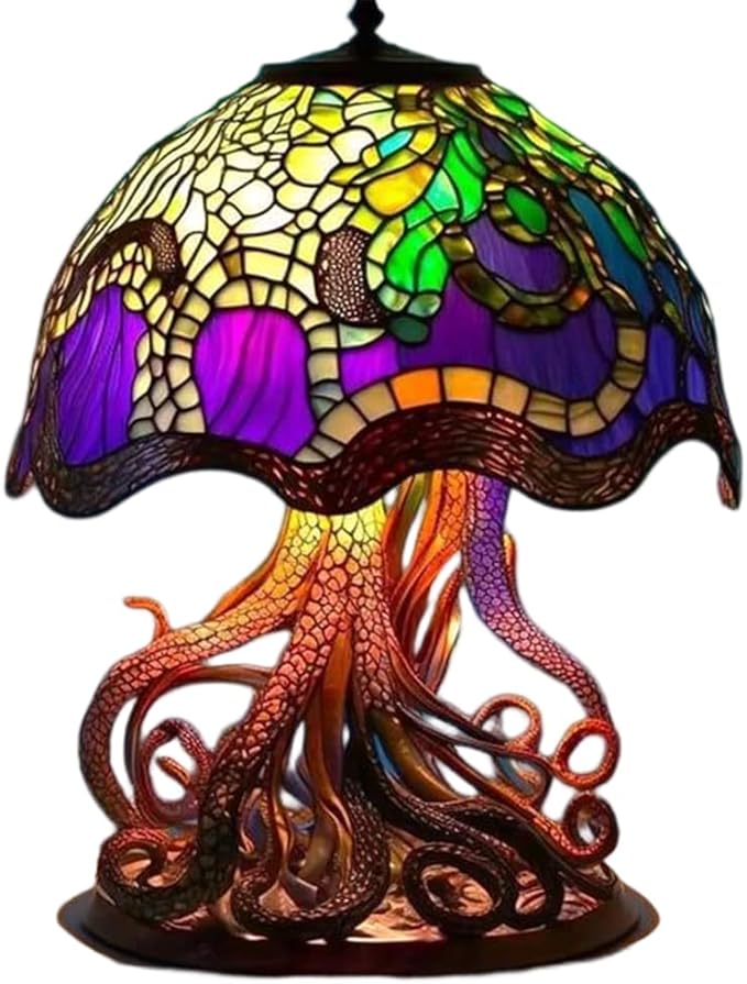 Royallure Stained Glass Mushroom Table Lamp