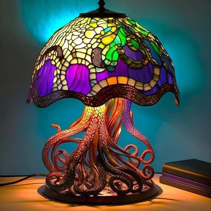 Royallure Stained Glass Mushroom Table Lamp