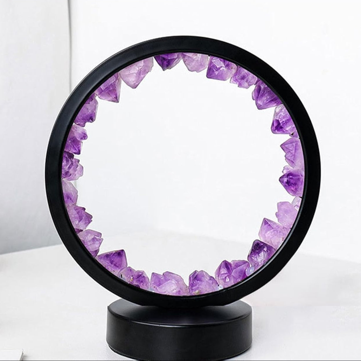 RoyaleGlow LED Crystal Amethyst Lamp for Healing and Home Décor - Amethyst warm