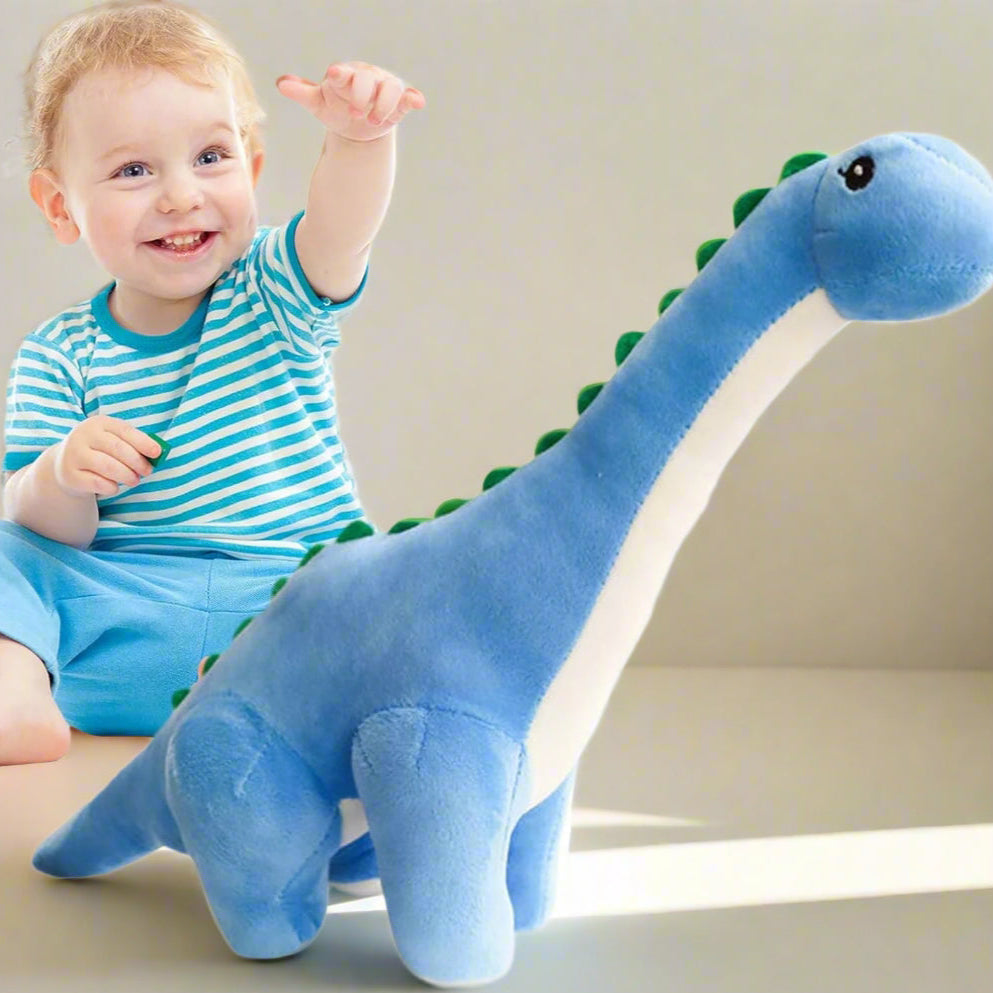 Royaleva Giant Cuddle Plush Diplodocus Dinosaur - Soft & Cozy Prehistoric Friend - Small / Blue