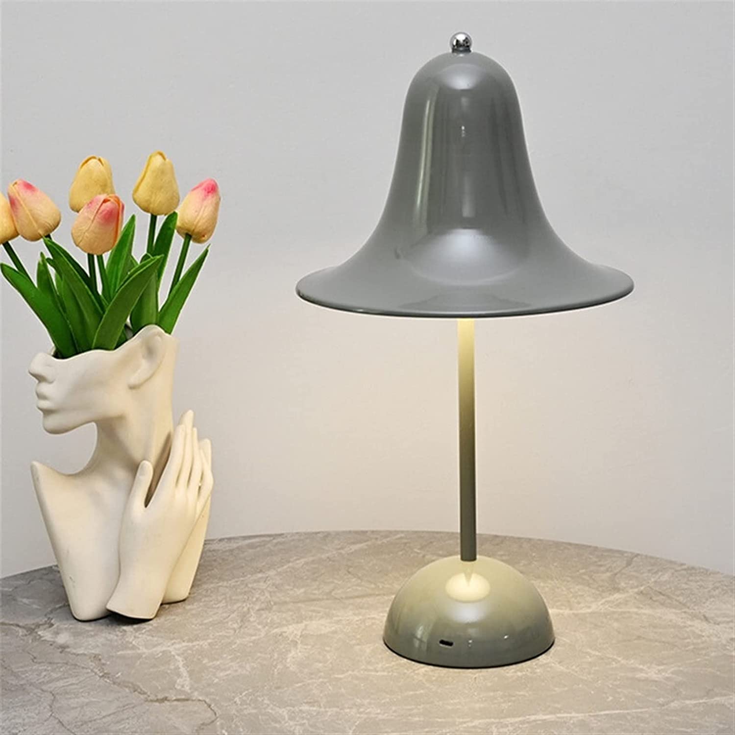 Luxora Jarass Touch-Dimmable Bell-Shape Table Lamp - Silver