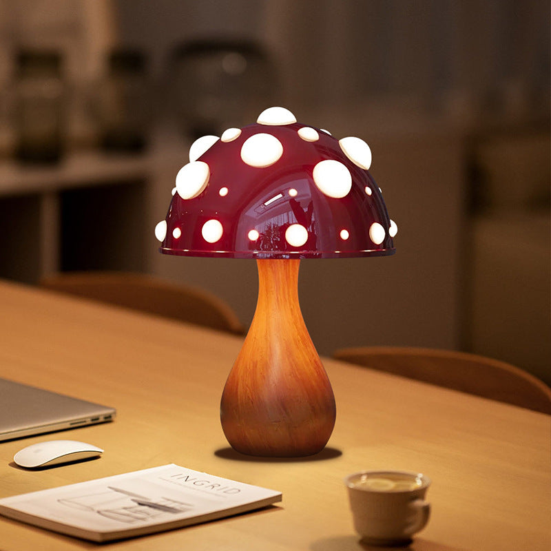 Royaleva Vintage Mushroom Table Lamp - Whimsical Decorative LED Light with Touch & Button Control, Multi-Color Options