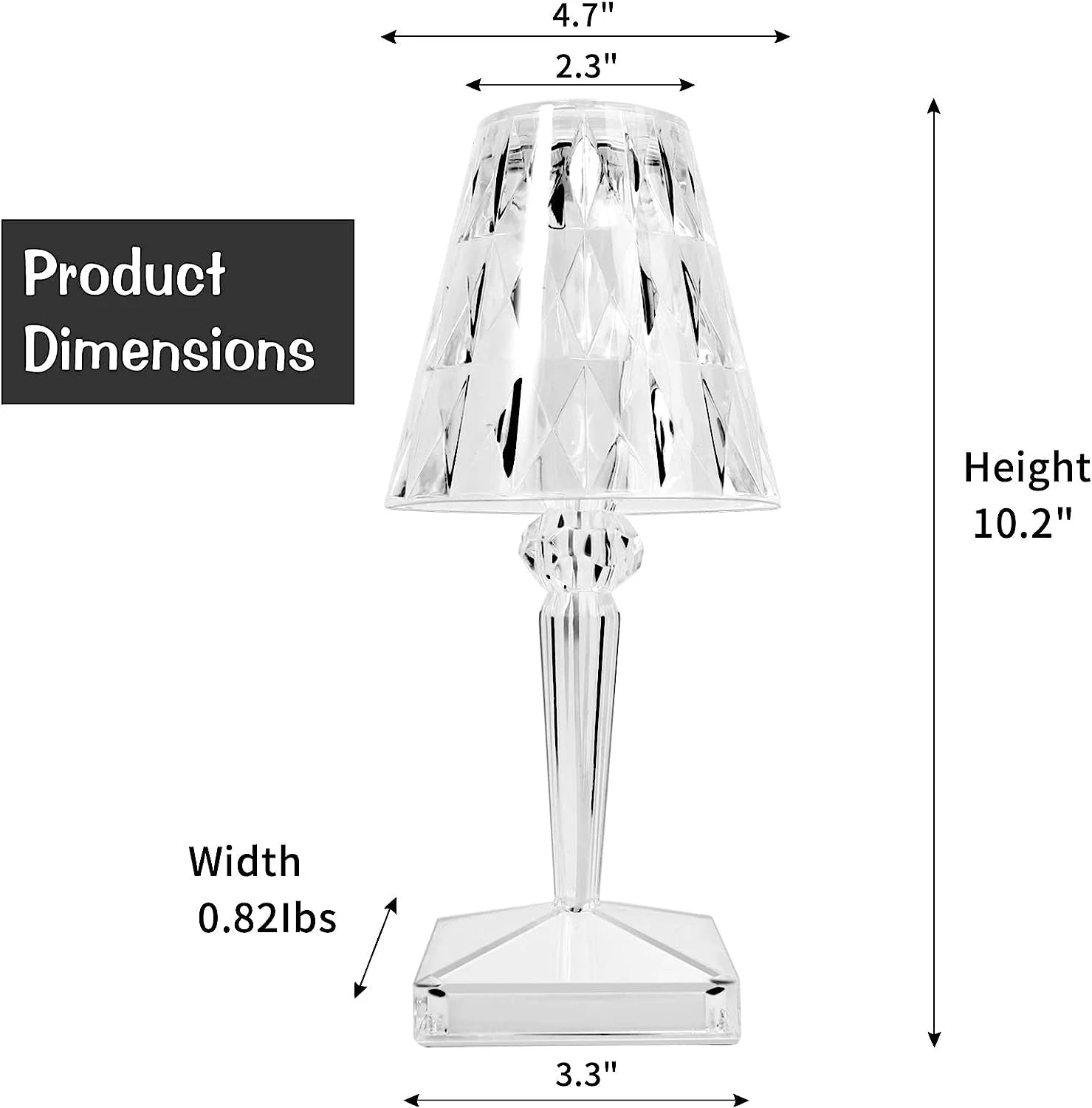 Crystal Diamond Table Lamp with 16 Colors - Default Title