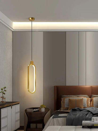 Royelux Minimalist LED Pendant Chandelier – Modern Elegance for Living Spaces - B-Gold-1head / Warm White (no RC )