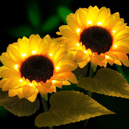 Solar Sunflower Lights, Outdoor Sunflower Solar Garden Decor Yard Stake, LED Solar Lights Outdoor Decorative for Patio Lawn Garden Yard Pathway Decoration