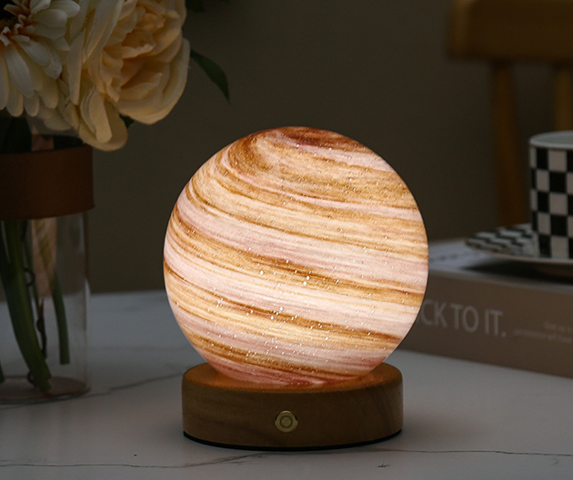 Royallure Glass Moon Sphere - Mesmerizing Lunar Lamp for Tranquil Ambiance