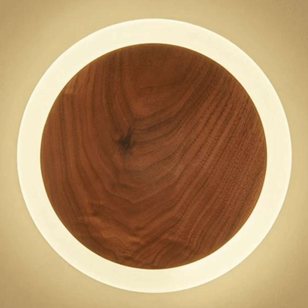 Nordic Walnut LED Wall Light - Modern Wood Accent Lighting - 20cm