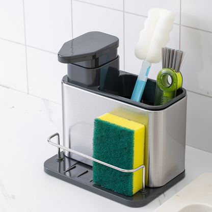 Rayvia Stainless Steel Sink Organizer with Soap Dispenser