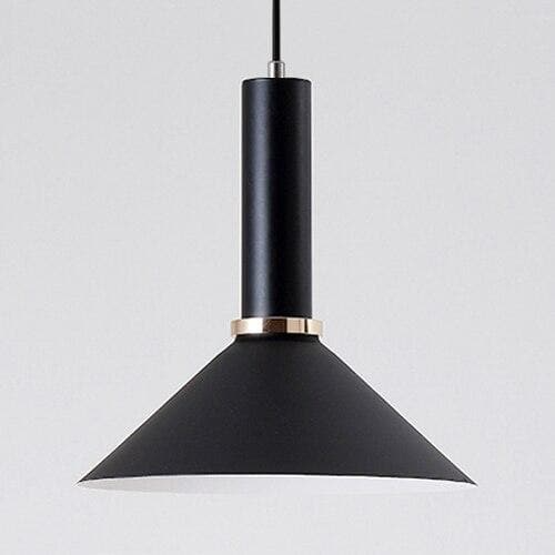 RoyaleGlow Chic Iron Pendant Lights in Trendy Macaron Colors - Cone / Black