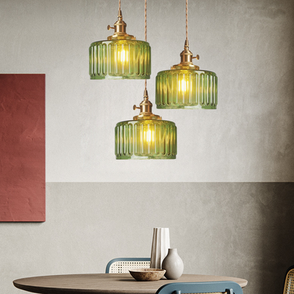 RoyaleGlow Stunning Cylinder Glass Pendant Light – Elegant Modern Illumination