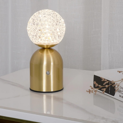 Royaleva Crystal Globe Wireless Table Lamp - Rechargeable LED with Adjustable Brightness - Default Title