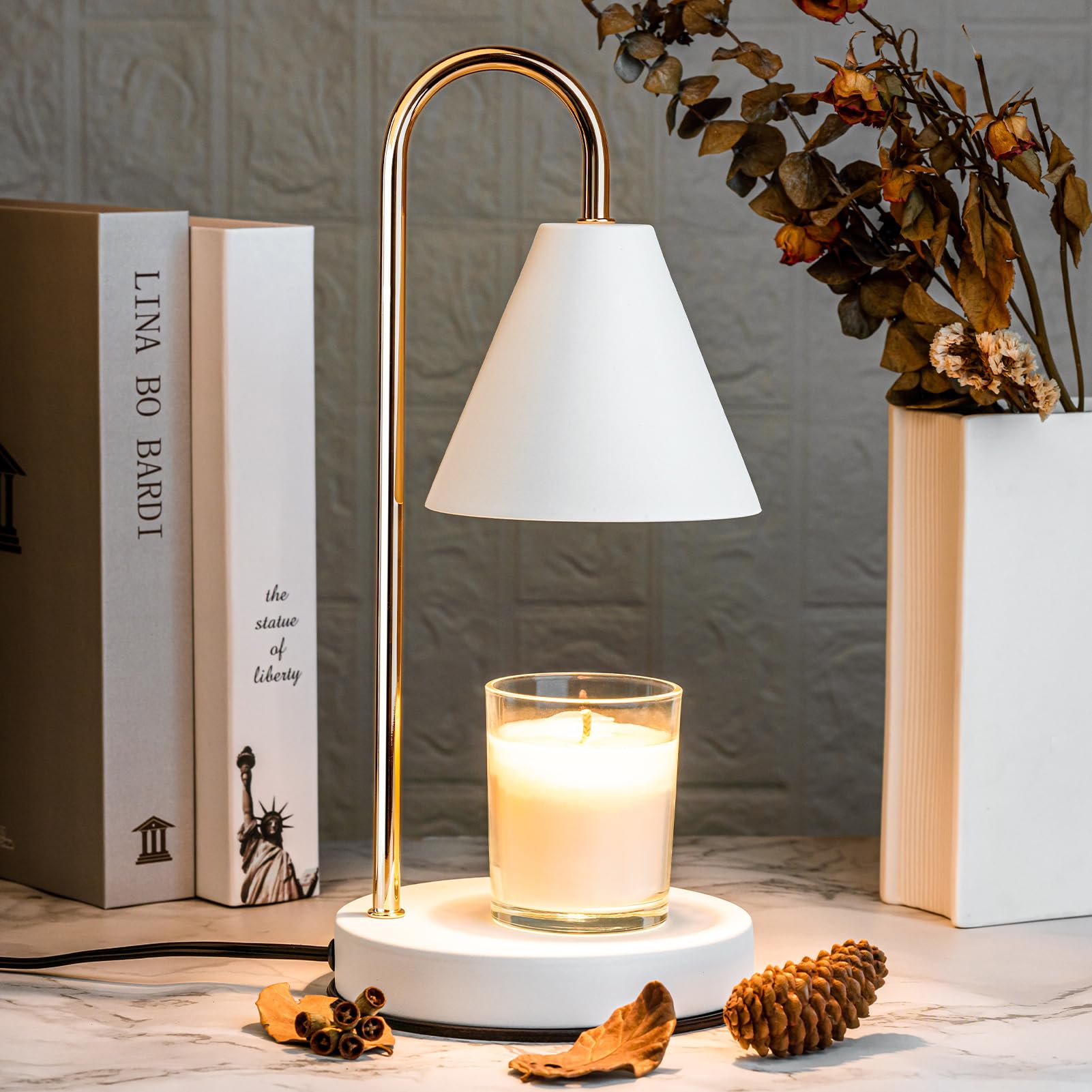 Elegant Candle Heater Lamp - White