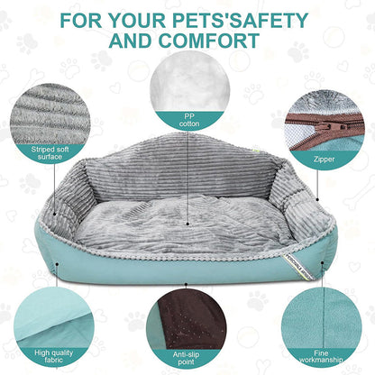 Pawelux All-Season Hypoallergenic Thick Dog Bed - Soft, Warm & Machine Washable