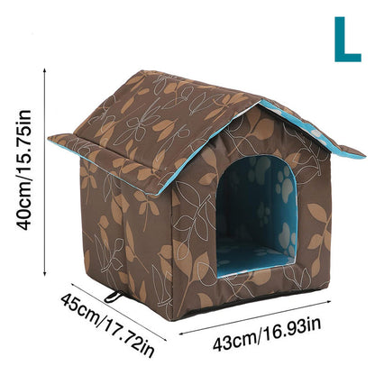 Pawelux Outdoor Cat House – Waterproof with Self-Warming Pad for Comfort