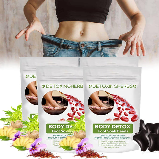 DetoxingHerbs Cleansing Foot Soak Beads – natural herbal detox for weight loss, swelling reduction, and pain relief.