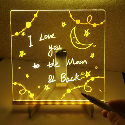 USB LED Note Board with 12 Color Pens - Glow Message Board for Office & Home - 30*20cm