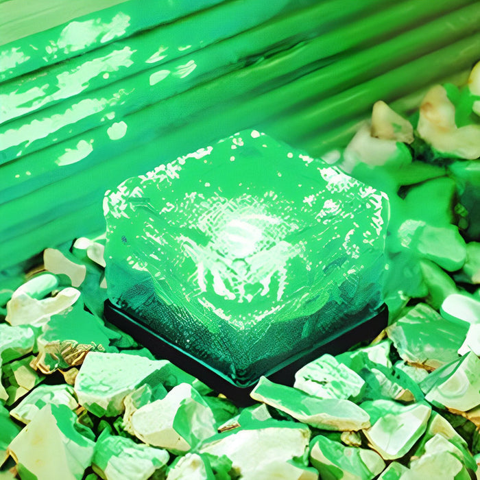 Square Solar Lamp – Solar-Powered LED Light for Pathways, Gardens, and Patios - Green Light