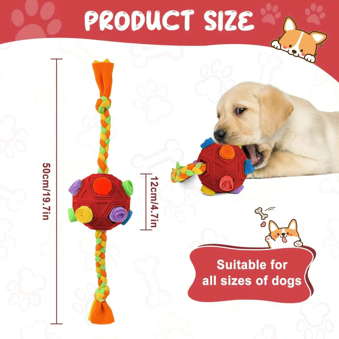 Pawellure Snuffle Toy - Interactive Dog Treat Puzzle for Mental Stimulation and Fun