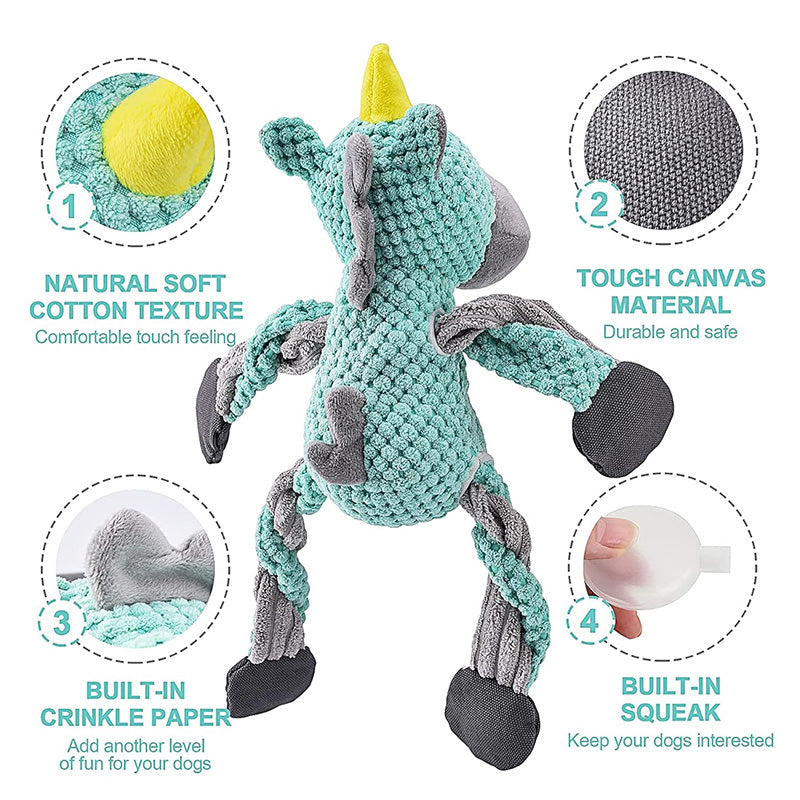 Pawelux Durable Plush Squeaker Toy – Tough Chew Toy for Aggressive Chewers, Ideal for Small & Medium Dogs