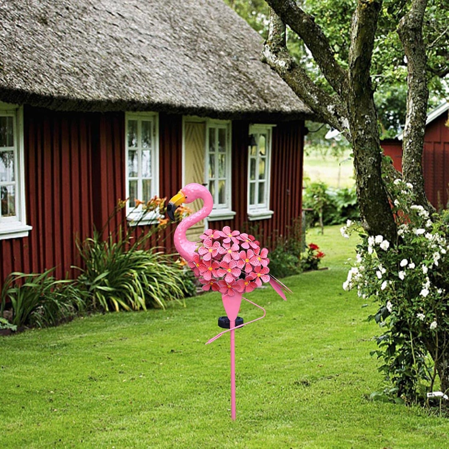 Royelux Flamingo Solar Stake Light - Decorative Metal Garden Lamp